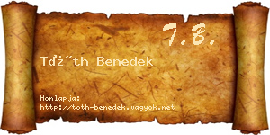 Tóth Benedek névjegykártya