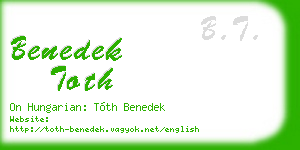 benedek toth business card