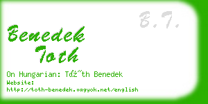 benedek toth business card